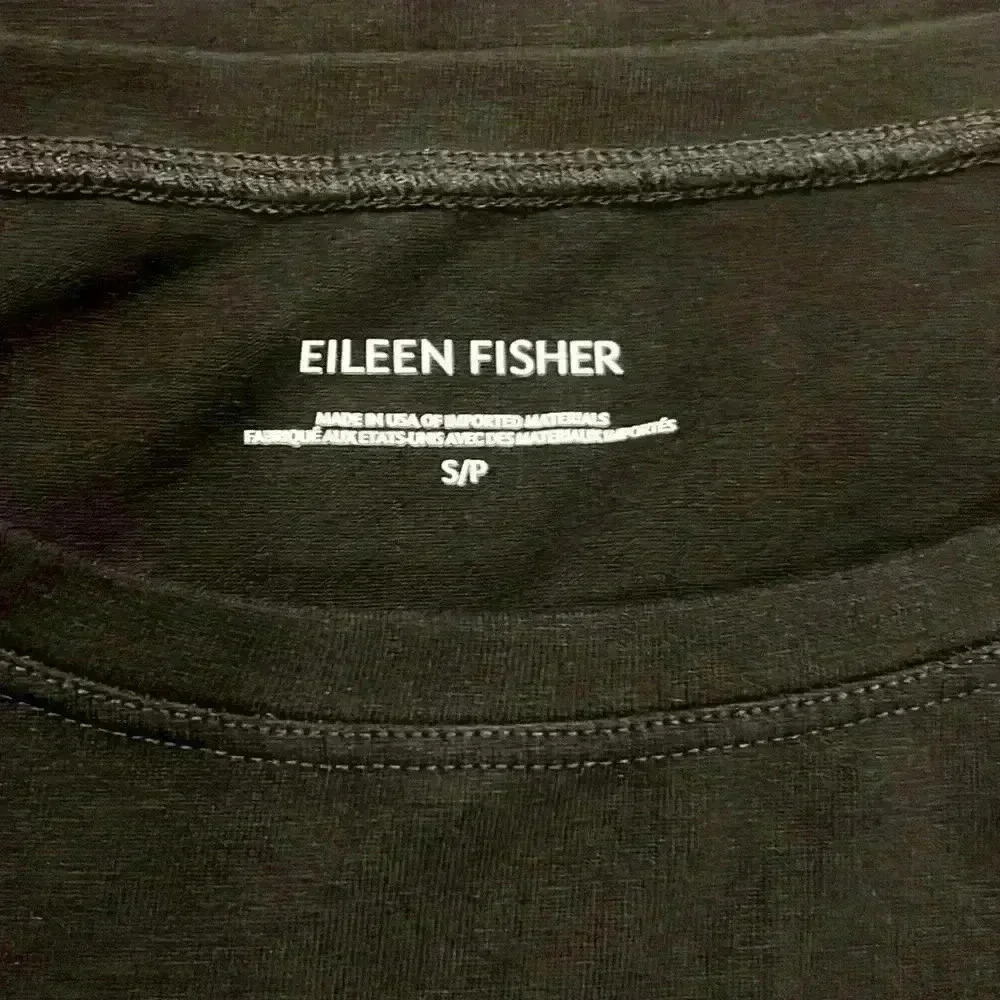 Eileen Fisher Organic Pima Cotton Soft Black Jersey T-Shirt Dress Size S - Picture 6 of 6